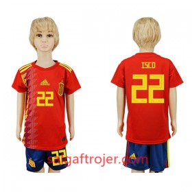 Spanien Fodboldtrøjer Isco 22 Børn Hjemmebanesæt VM 2018